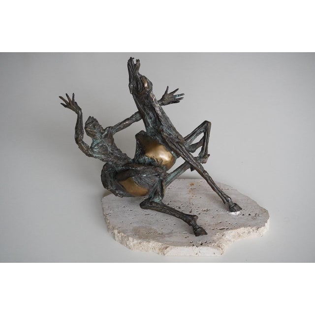 Fernando Mario Paonessa, Horse Sculpture, 1980s, Bronze and Travertine For Sale - Image 4 of 13