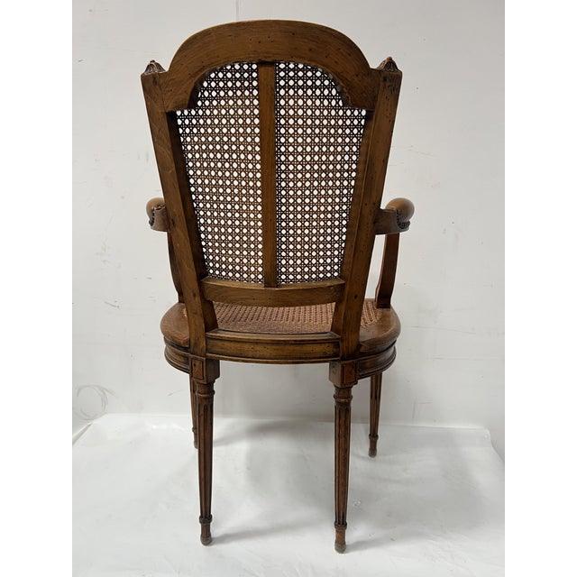 Louis XVI Style Office Chair in Stained Beech For Sale - Image 10 of 13