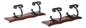 Wooden and Wrought Iron Coat Racks, 1960s, Set of 2