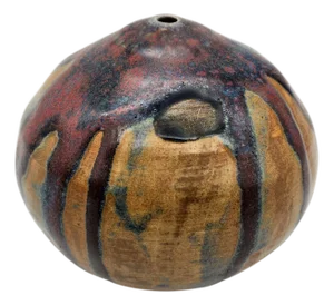 Mid-Century Modern Oxblood & Cobalt Studio Pottery Weed Pot, USA