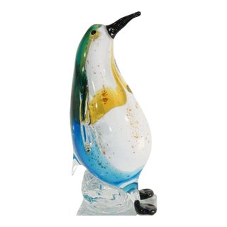 Murano Glass Hand Blown Penguin Sculpture For Sale