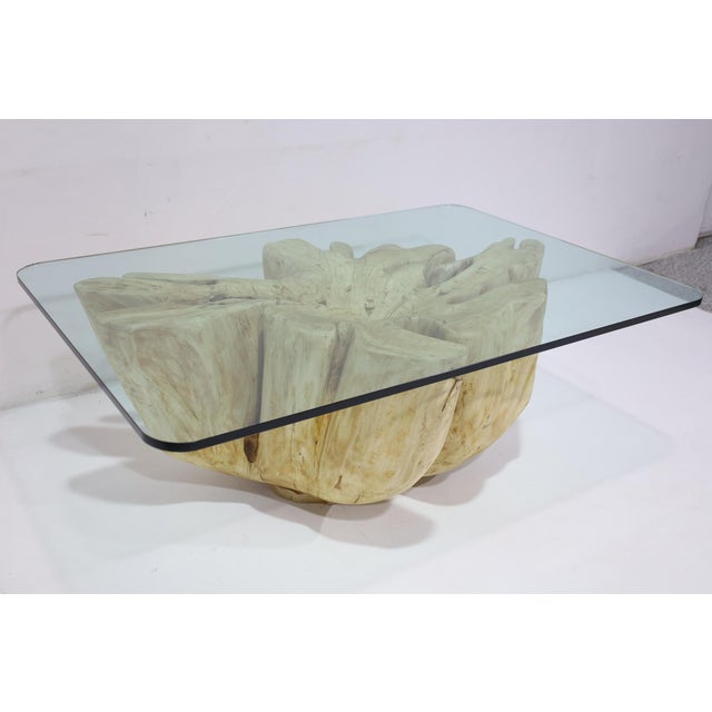 Tan Large Single Cypress or Maple Trunk Table, Mimi London Style For Sale - Image 8 of 11