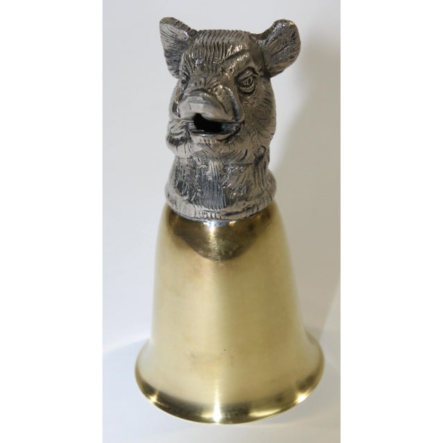 Classic Elizabeth II style stirrup cup, is of plain beaker form with a cast boar head to one end. Playful stirrup cup from...