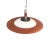 Mid-Century Round Wood, Opaline Glass, and Polished Steel Pendant Lamp, 1950s For Sale - Image 4 of 6