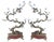 French Bronze Branches with Porcelain Birds and Flowers, Set of 2 For Sale