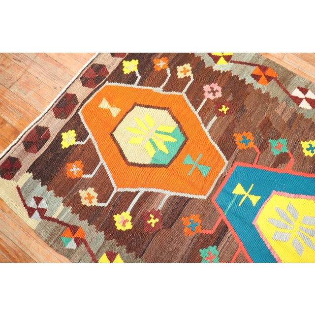 Late 20th Century Turkish Kilim Runner For Sale - Image 4 of 18