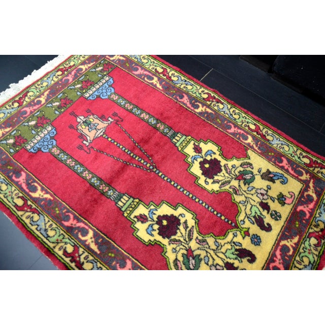 1960s 1960s Turkish Islamic Handmade Prayer Rug For Sale - Image 5 of 10