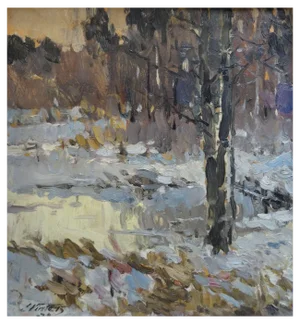 Edgars Vinters, Winter, 1978, Oil on Cardboard