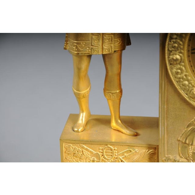 Empire Gilt Bronze Mantel Clock, Pairs, France, 1850 For Sale - Image 12 of 18