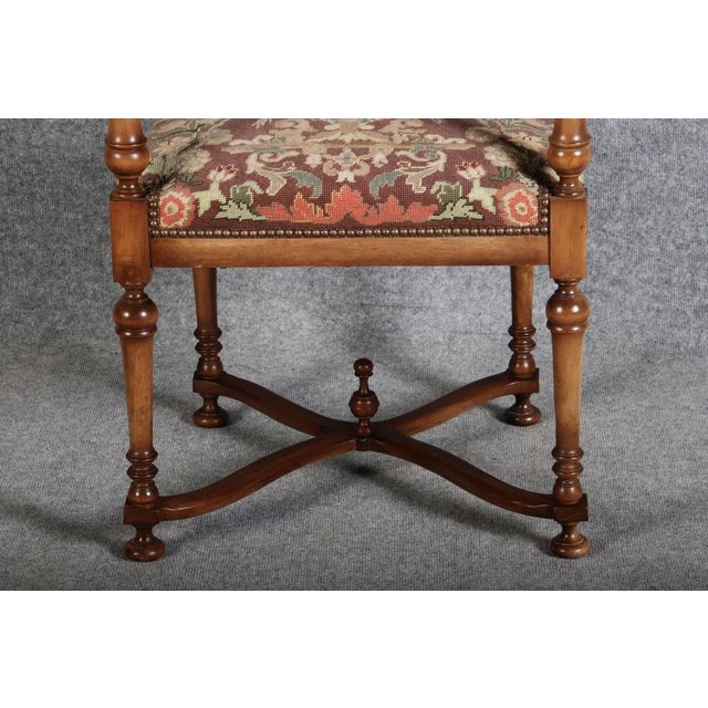 Vintage Baroque Style Armchair in Walnut, 1940 For Sale - Image 11 of 18