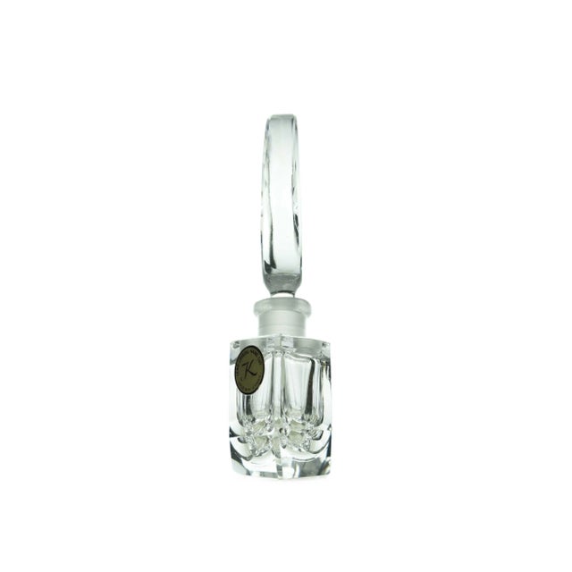 Mid-Century Modern Mid 20th Century Hand Cut Crystal Perfume Bottle With Stopper Germany For Sale - Image 3 of 5