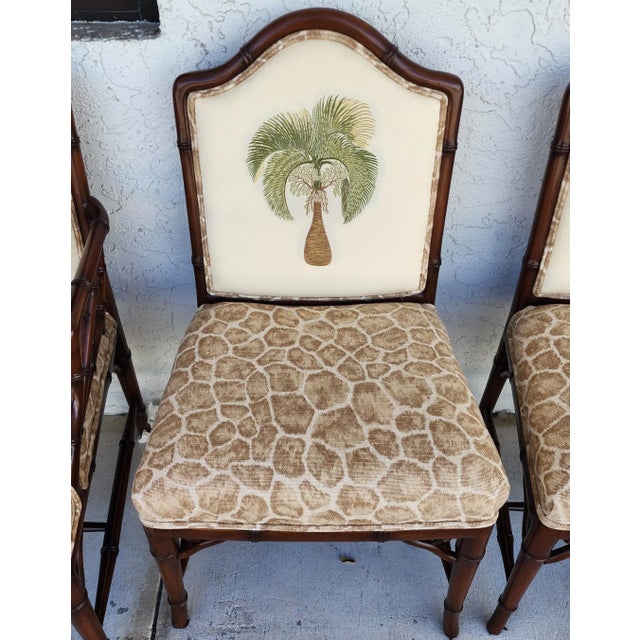 Brown Vintage Chinese Chippendale Dining Chairs Bamboo Set of 8 For Sale - Image 8 of 18