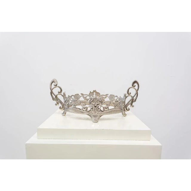 Antique Spanish Centerpiece in Silver Metal and Tin For Sale - Image 6 of 7