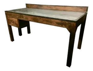 Antique Country Work Table | Island With Stainless Steel Top