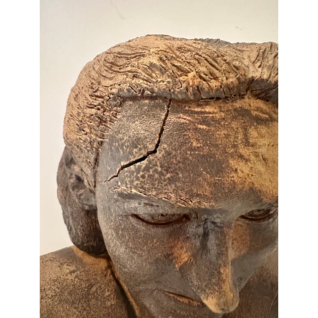 Contemporary Vintage Ceramic Female Bust Sculpture For Sale - Image 3 of 12