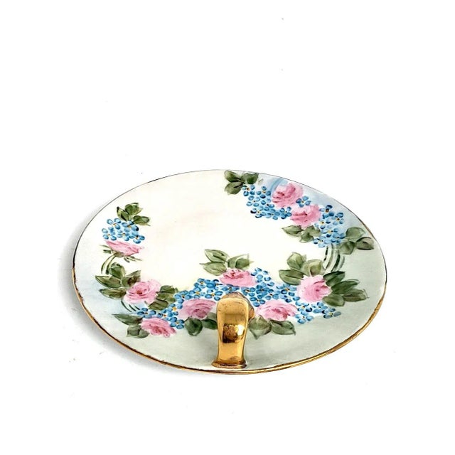 1930s Vintage Floral Lemon Serving Plate For Sale - Image 5 of 10