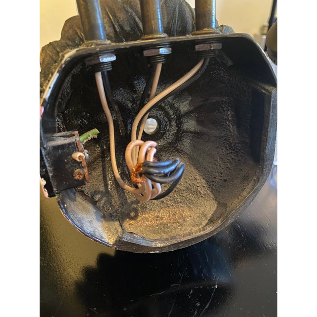 Vintage Cottage Shabby Chic Brass Three Light Wall Sconce With Flower Petal Base For Sale In Chicago - Image 6 of 8