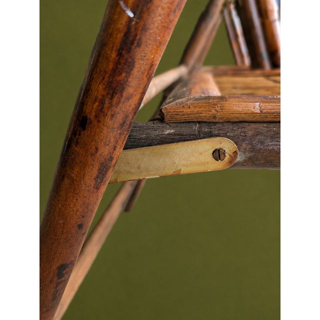 1950s Boho Chic Bamboo & Rattan Folding Chairs, Pair For Sale - Image 10 of 13