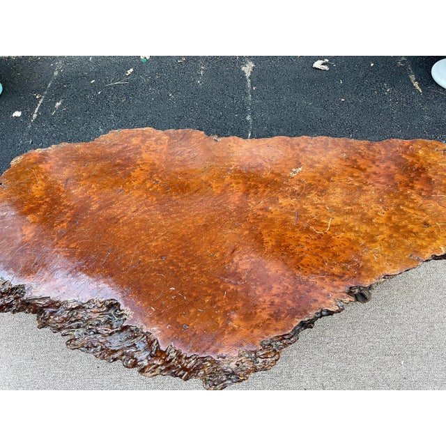Mid-Century Modern 1970s Redwood Burl Coffee Table with Root Base For Sale - Image 3 of 13