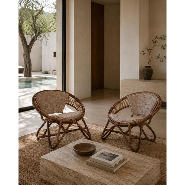 Japanese Imaeda Rattan Lounge Chairs, 1960s, Set of 2 For Sale - Image 12 of 13