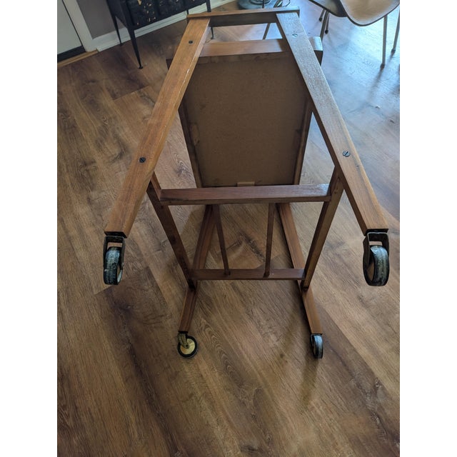 1960s 1960s Teak Cart W/ Wheels For Sale - Image 5 of 7