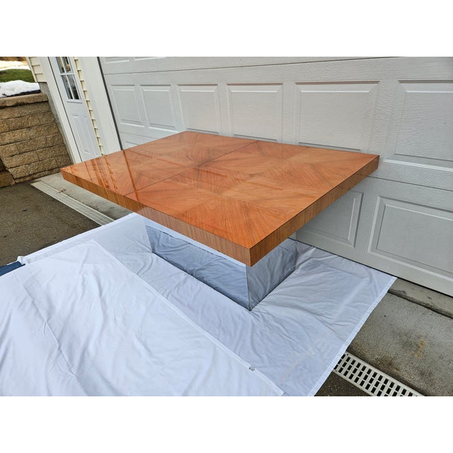 Milo Baughman for Thayer Coggin Wood Chrome Dining Table For Sale - Image 6 of 17