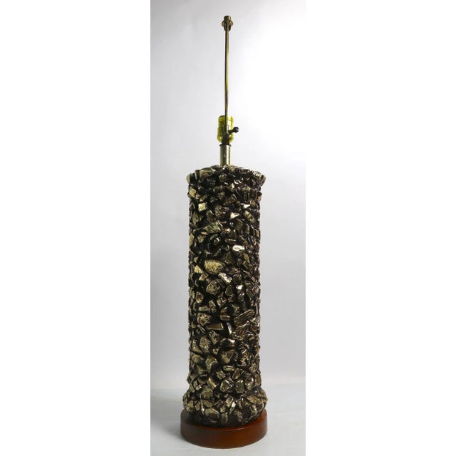 Mid-Century Modern Ceramic Golden Nugget Table Lamp For Sale - Image 3 of 9