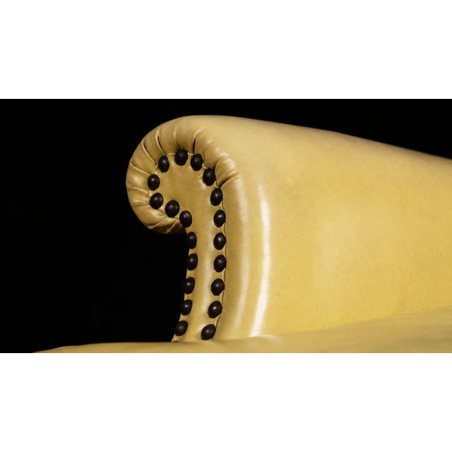 Mid 20th Century Vintage Canary Yellow Leather Armchair For Sale - Image 5 of 8