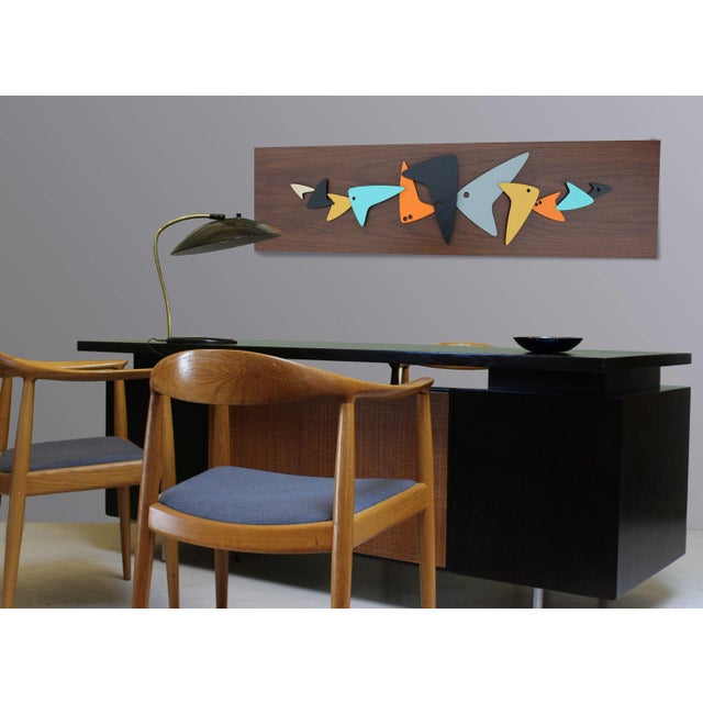 Brown Mid Century Modern Art Boomerang Abstract Wall Sculpture For Sale - Image 8 of 10
