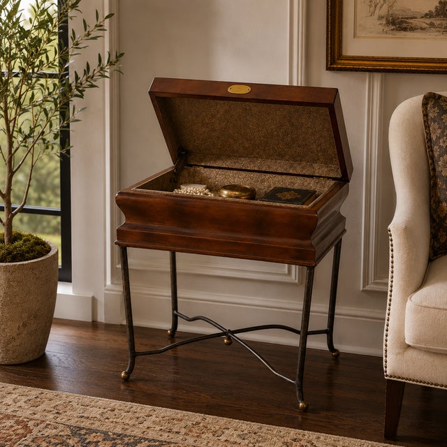 English Late 20th Century English Regency Revival Storage Side Table in the Manner of Maitland-Smith For Sale - Image 3 of 18