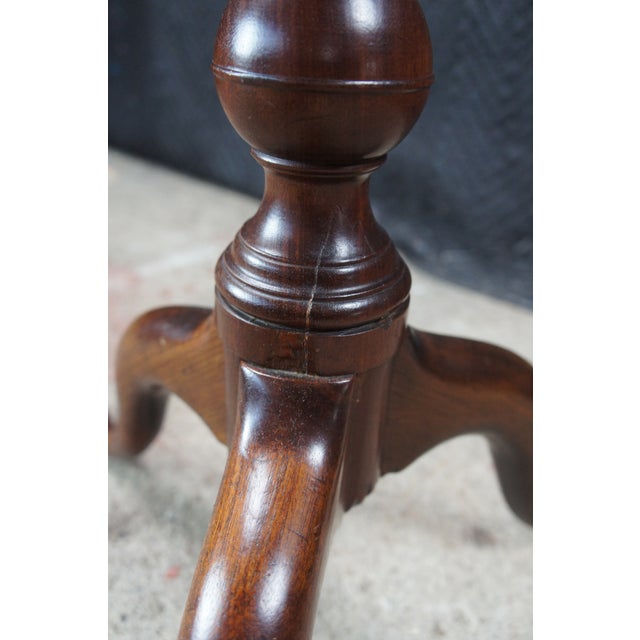 Antique Queen Anne Philadelphia Mahogany Tilt Top Birdcage Candlestand Tea Table For Sale - Image 9 of 12
