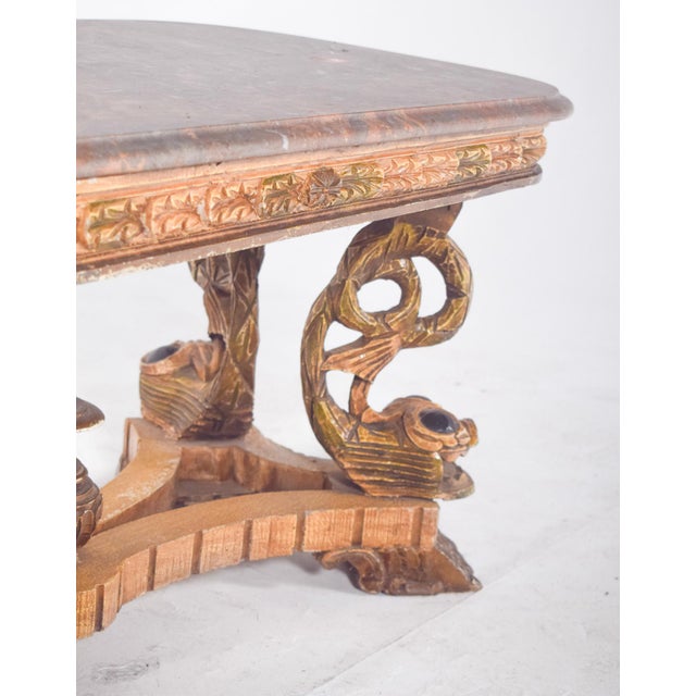 1920s Rectangular Coffee Table with Marble Top, 1920s For Sale - Image 5 of 13