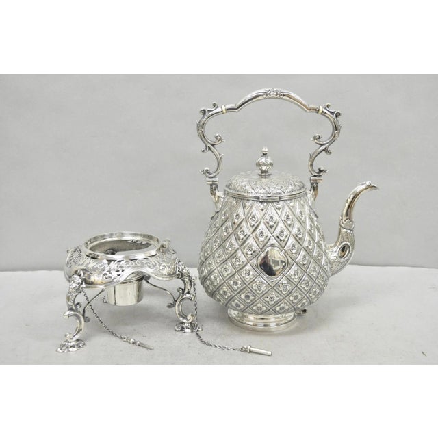 Late 19th Century Hawksworth Eyre & Co Victorian Silver Plated "Pineapple" Figural Tipping Tea Pot For Sale - Image 17 of 18