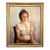 1977 French Portrait Oil Painting of a Young Woman Signed Henri Descamps, Framed For Sale