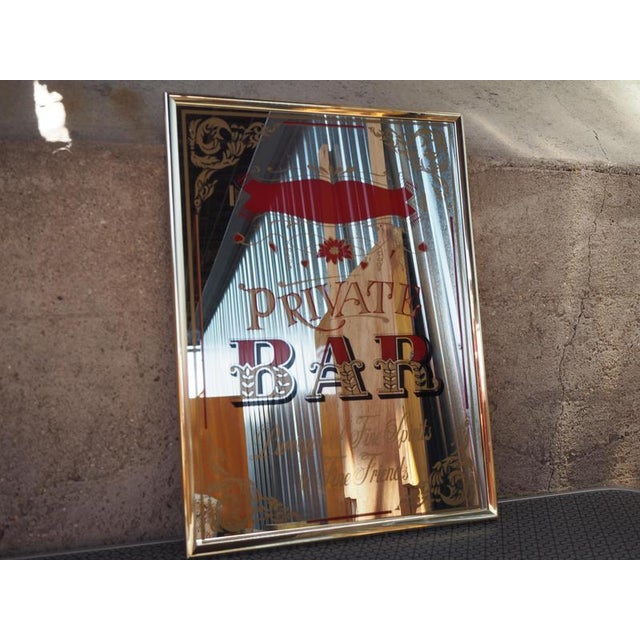 Private Bar Mirror Sign, 1980s For Sale - Image 9 of 10