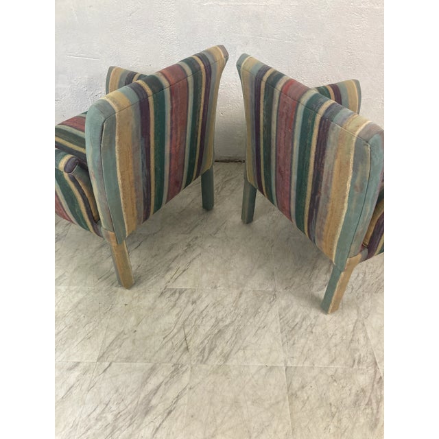 Post Modern Upholstered Chairs, a Pair For Sale - Image 9 of 12