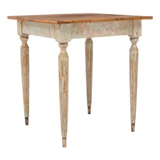 20th Century French Gustavian Wood Patinated Side Table For Sale