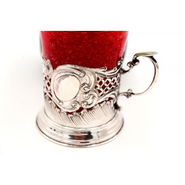 Cut and Embossed Silver Coaster For Sale - Image 3 of 6