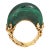 70s Vintage Malachite Brutalist Ring High Dome Sz 6.5 14k Yellow Gold Jewelry For Sale