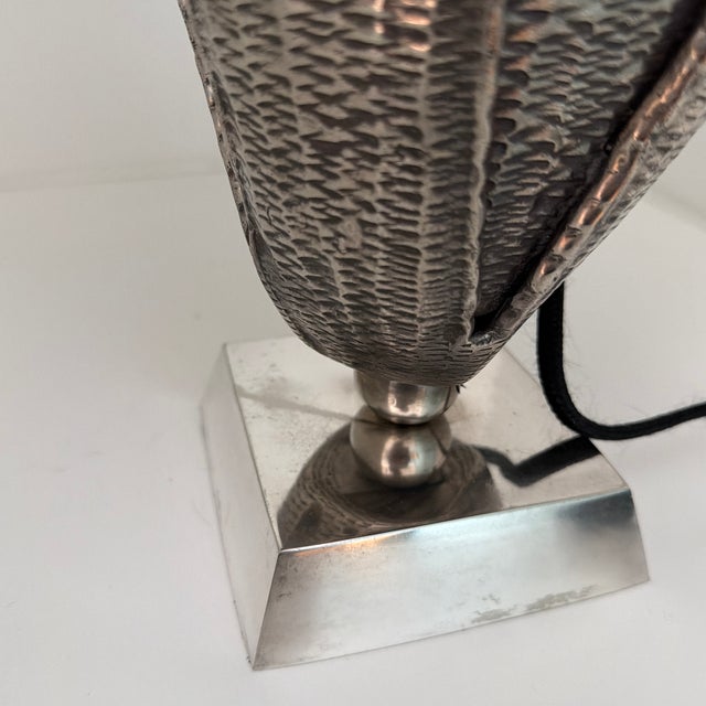 Contemporary Arteriors Home Sculptural Silver Table Lamp For Sale - Image 9 of 11