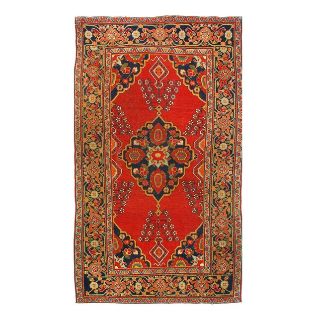 Rust Persian Hand Knotted Fine Antique Bakhshayesh 4'3'' X 7'7'' For Sale - Image 4 of 4