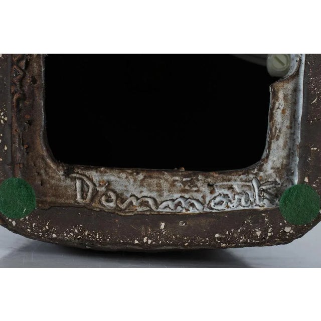 Danish Brutalist Ceramic Table Lamp with Brown Glaze Unica by Fridtjof Sejersen for Sejer, 1960s For Sale - Image 11 of 13