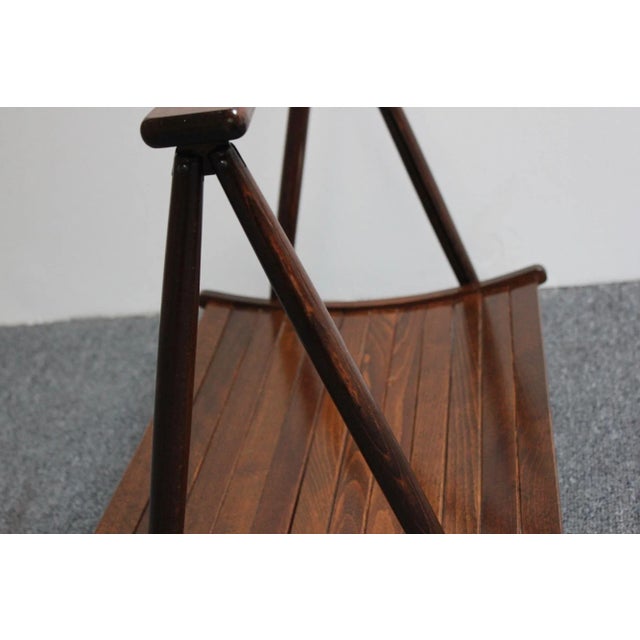 Vintage Yugoslavian Nasco Stained Beechwood Collapsible Magazine Rack For Sale - Image 11 of 13