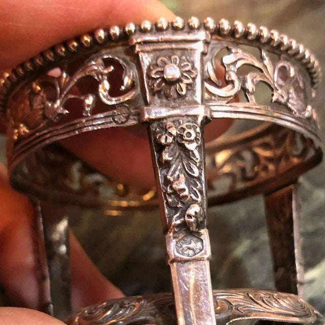 Early 20th Century Early 20th Century Small Dutch Hooykaas Schoonhovense Silver Salt Cellar Frame For Sale - Image 5 of 11