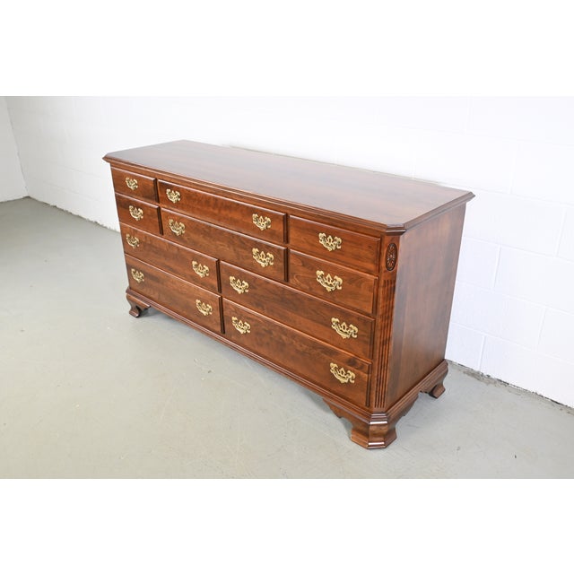 1980s Ethan Allen Georgian Court Cherry Dresser For Sale - Image 5 of 13