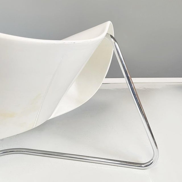 Italian White Armchair Nastro Cl9 attributed to F. Stagi C. Leonardi for Bernini, 1960s For Sale - Image 10 of 12