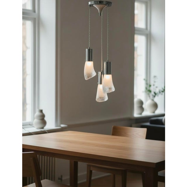 Metal Mid-Century Modern Murano Glass Pendant Light, 1970s For Sale - Image 7 of 7