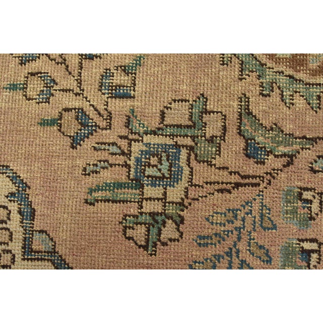Tabriz Rug 6’2” X 9′ Pink Wool Vintage Distressed Hand-Knotted Oriental Carpet For Sale - Image 11 of 15