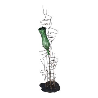 Wrought Iron Sculptural Wine Tree Rack For Sale