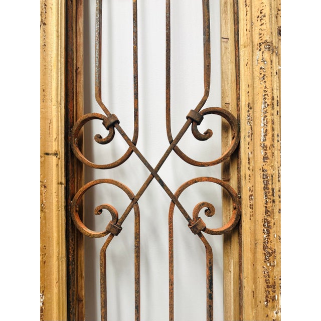 French Antique European Wood and Metal Double Doors - a Pair For Sale - Image 3 of 7